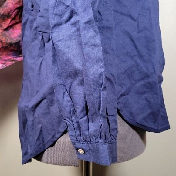 NWOT Denim & Co. Naturals Linen Blend Button-Front Top Sz M - Picture 7 of 12